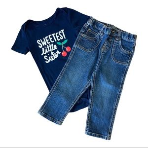 Joe Fresh Girls 2-Piece Jeans & Bodysuit Outfit